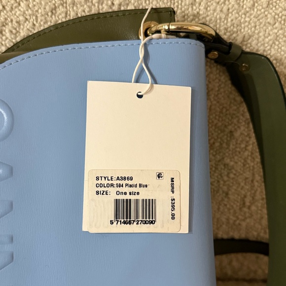 GANNI Medium Placid Blue Leather Top Handle Bag [OS] - Picture 9 of 12